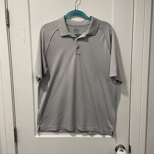 Slazenger Mens Large LG Golf Polo Polyester Stretch Gray Short Sleeve Shirt